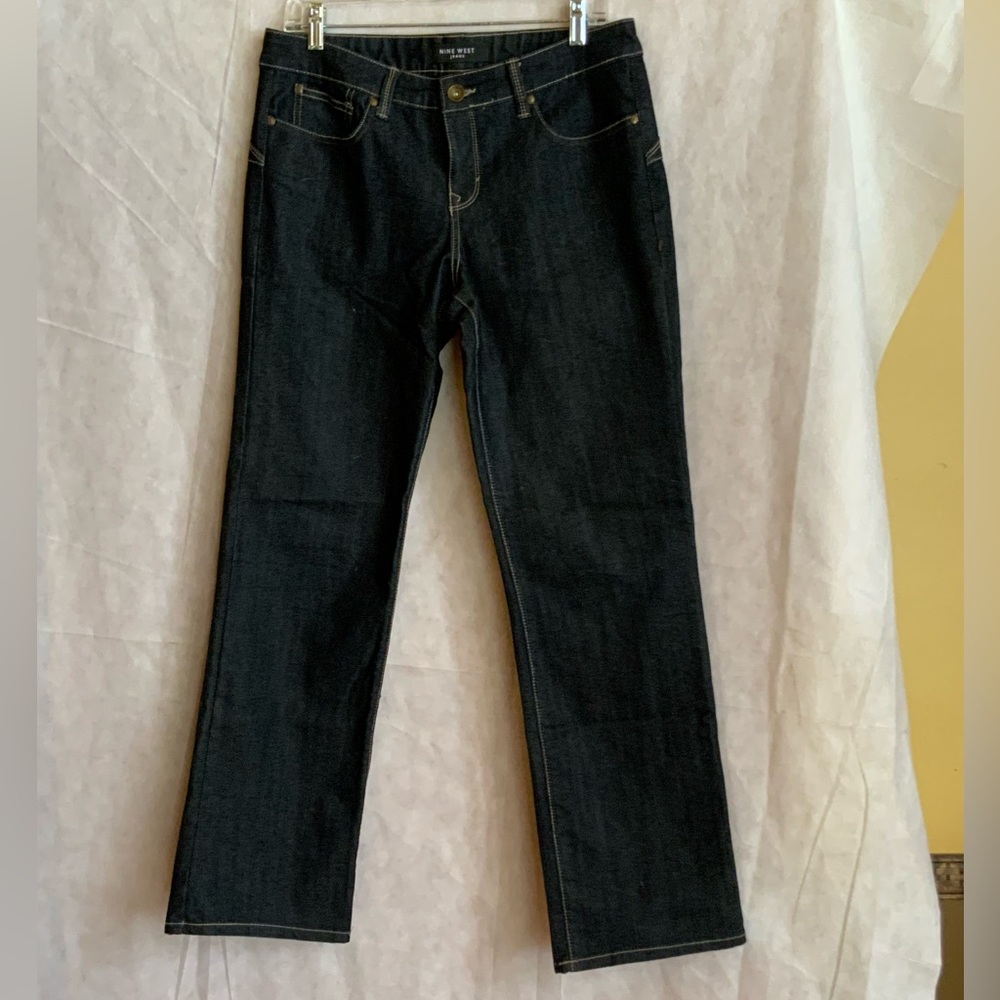 Nine West women’s Dark wash boot cut 5 pocket jeans